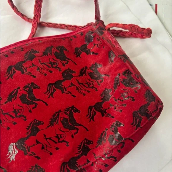 Leather/Suede Stampede Ruidoso Santa Fe Suede horse pattern purse - Picture 6 of 13